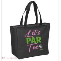 Let's Par Funny Golf Golfer Girl Women Golfing Party Tote Bag thumb 2