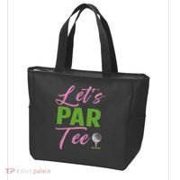 Let's Par Funny Golf Golfer Girl Women Golfing Party Tote Bag thumb 3