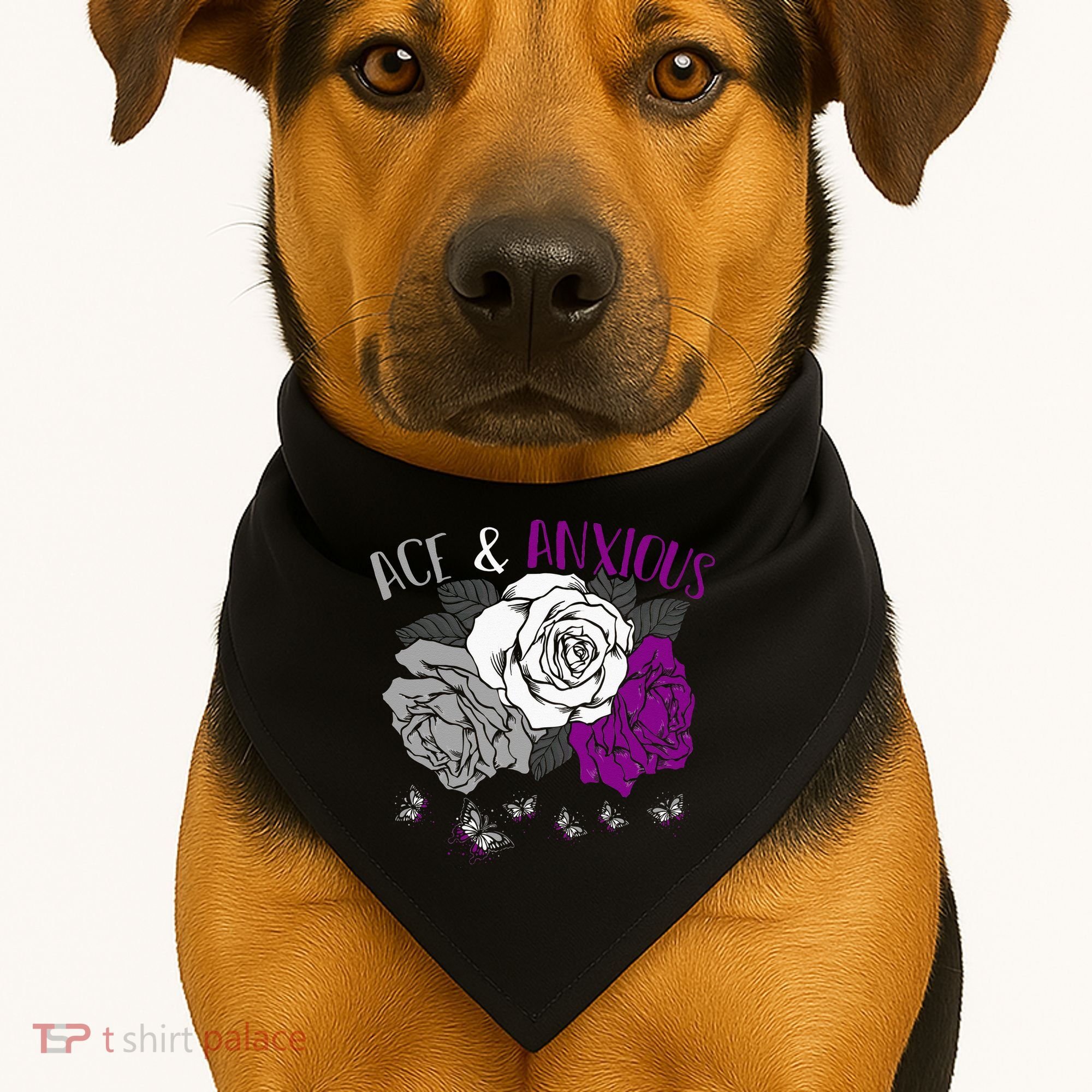 LGBT Pride Funny Asexuality Ace Asexual Flag Gift Asexual USA-Made Doggie Bandana