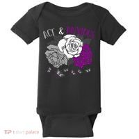 LGBT Pride Funny Asexuality Ace Asexual Flag Gift Asexual Baby Bodysuit thumb 0