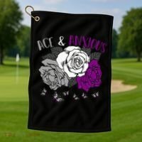 LGBT Pride Funny Asexuality Ace Asexual Flag Gift Asexual Golf Towel thumb 1