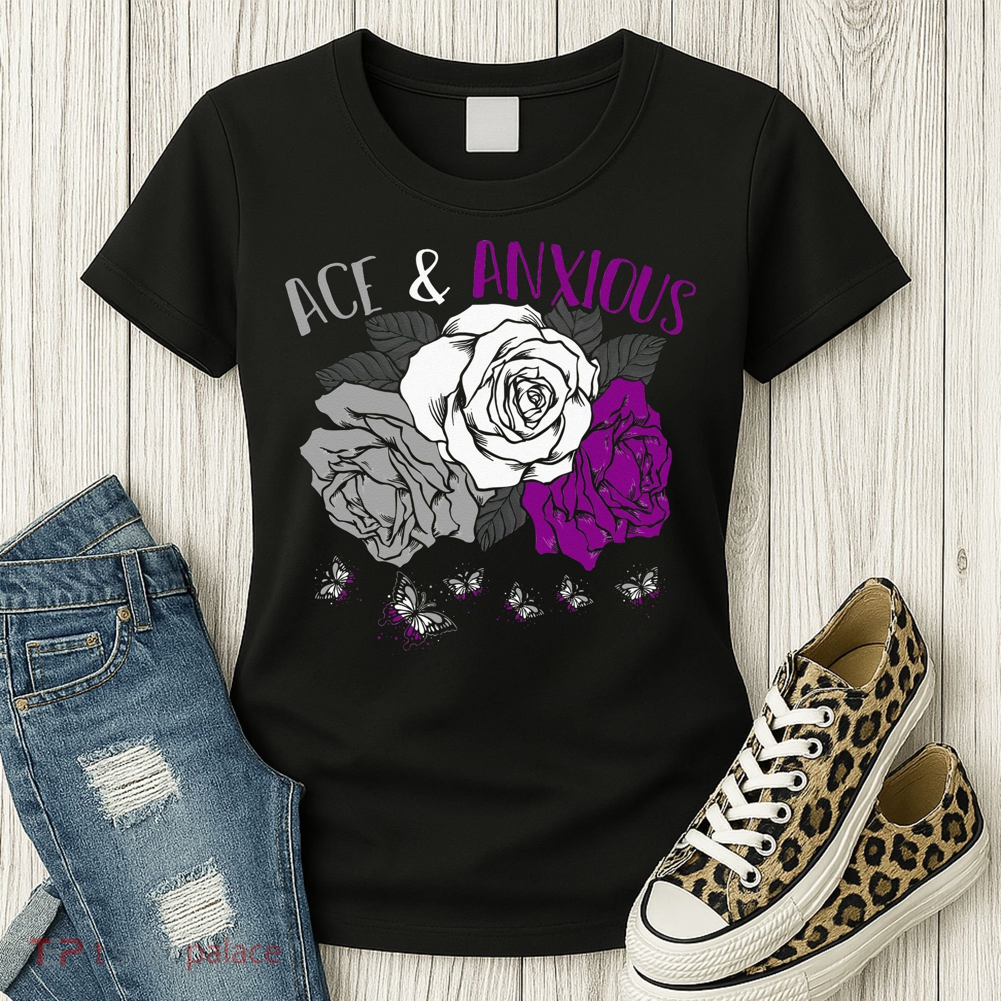 LGBT Pride Funny Asexuality Ace Asexual Flag Gift Asexual Women's T-Shirt