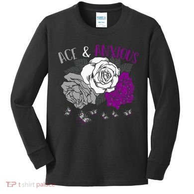 LGBT Pride Funny Asexuality Ace Asexual Flag Gift Asexual Kids Long Sleeve Shirt