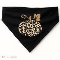 Leopard Pumpkin Fall USA-Made Doggie Bandana thumb 0
