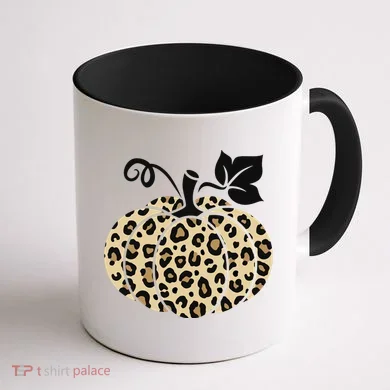 Leopard Pumpkin Fall Coffee Mug back