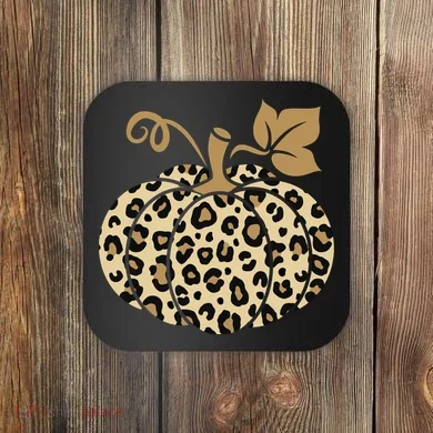 Leopard Pumpkin Fall Coaster