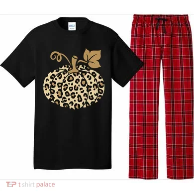 Leopard Pumpkin Fall Pajama Set