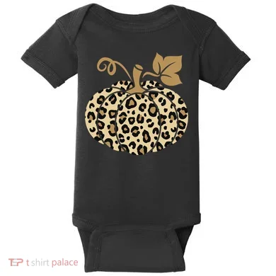 Leopard Pumpkin Fall Baby Bodysuit