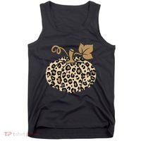 Leopard Pumpkin Fall Tank Top thumb 0