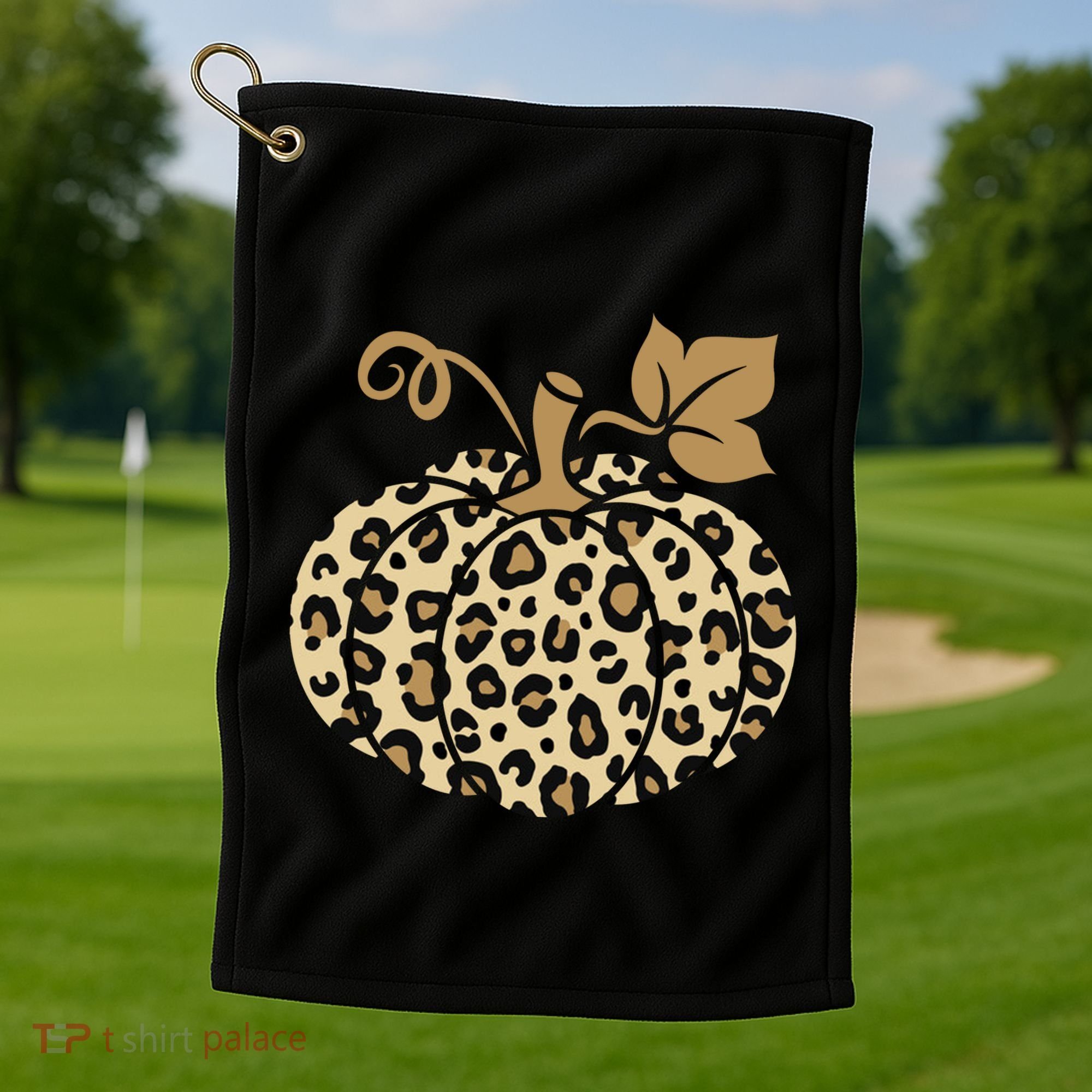 Leopard Pumpkin Fall Golf Towel