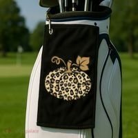 Leopard Pumpkin Fall Golf Towel thumb 2