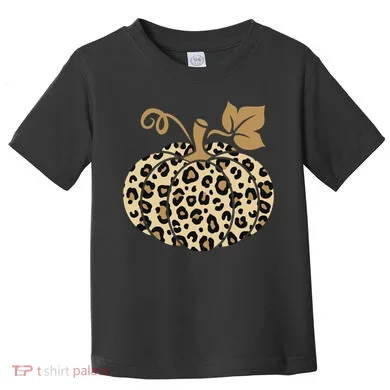 Leopard Pumpkin Fall Toddler T-Shirt