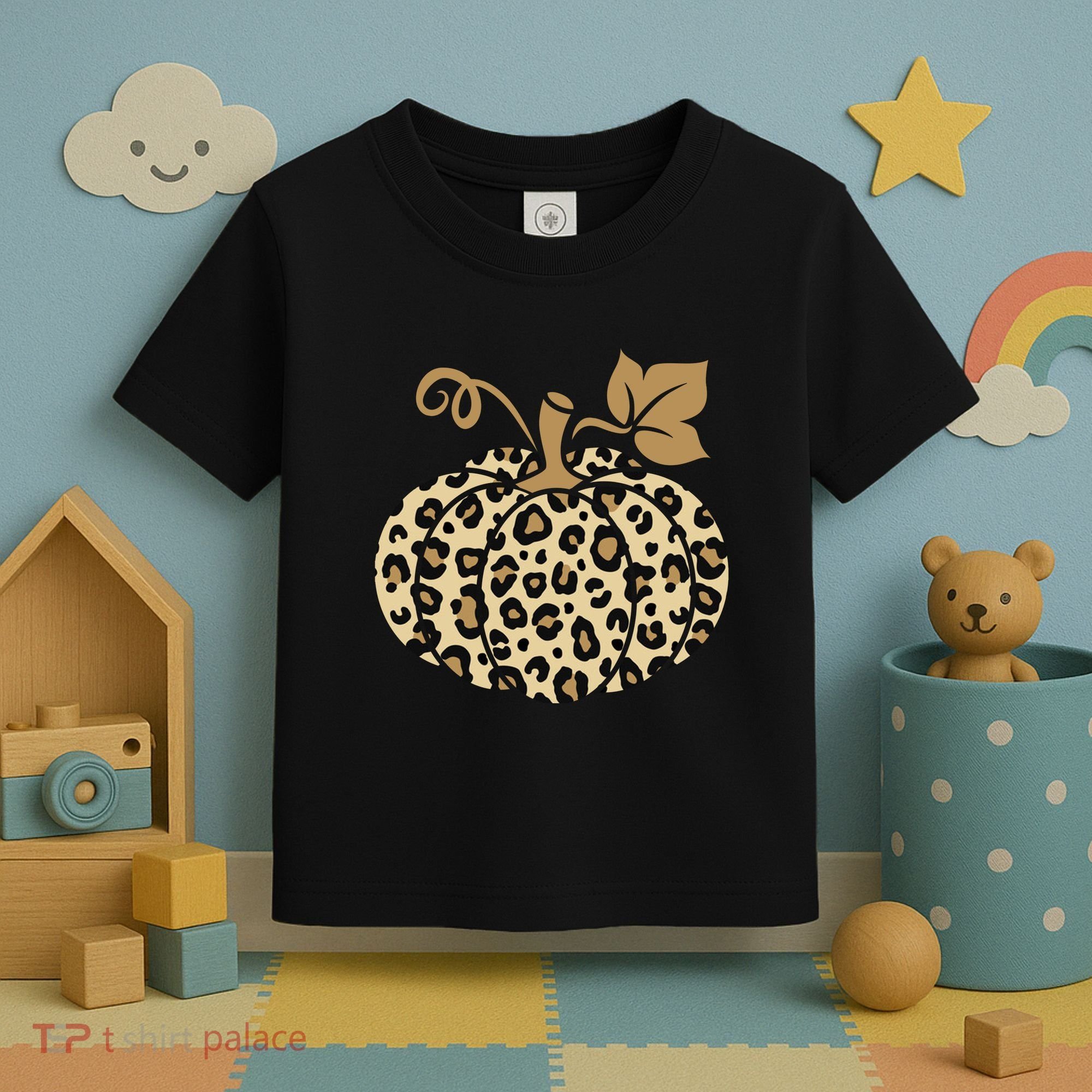 Leopard Pumpkin Fall Toddler T-Shirt