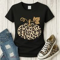 Leopard Pumpkin Fall Women's T-Shirt thumb 3