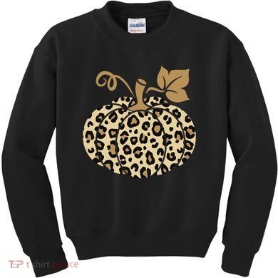 Leopard Pumpkin Fall Kids Sweatshirt