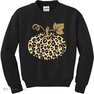 Leopard Pumpkin Fall Kids Sweatshirt