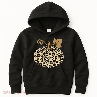 Leopard Pumpkin Fall Kids Hoodie