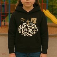 Leopard Pumpkin Fall Kids Hoodie thumb 3