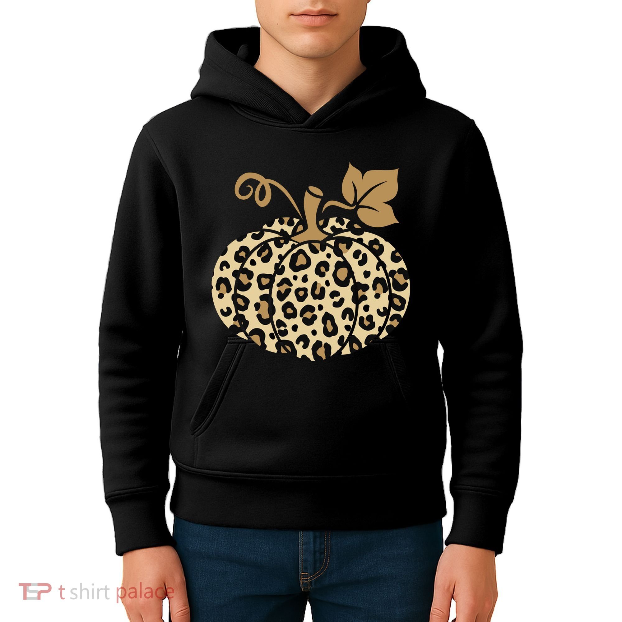 Leopard Pumpkin Fall Kids Hoodie
