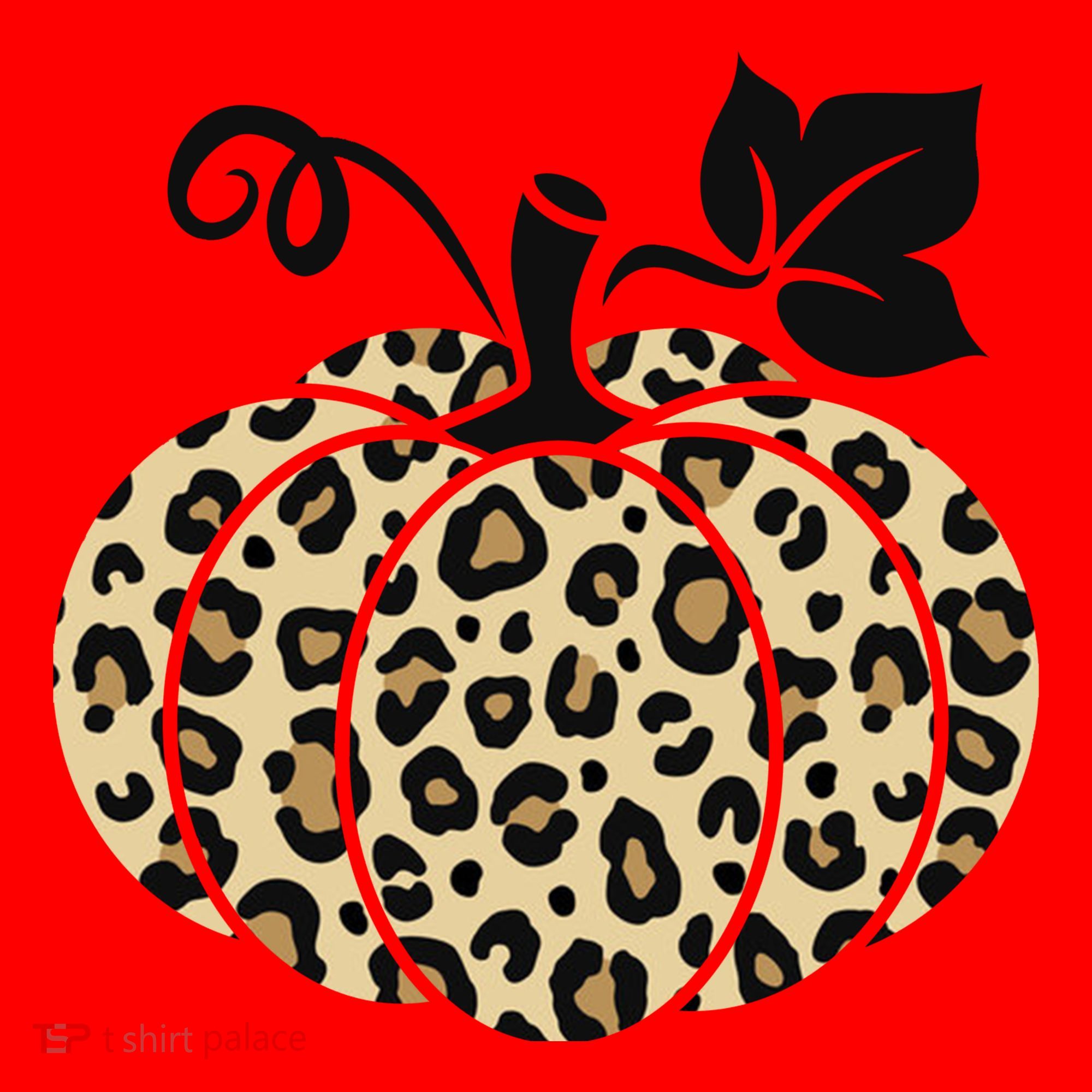 Leopard Pumpkin Fall Santa Hat