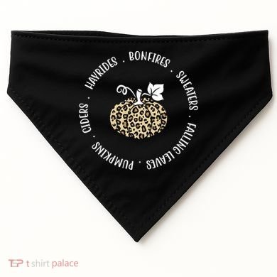 Leopard Pumpkin Fall Lover USA-Made Doggie Bandana