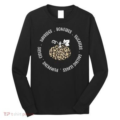 Leopard Pumpkin Fall Lover Long Sleeve Shirt