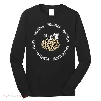 Leopard Pumpkin Fall Lover Long Sleeve Shirt
