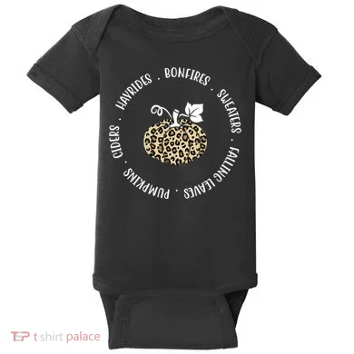 Leopard Pumpkin Fall Lover Baby Bodysuit