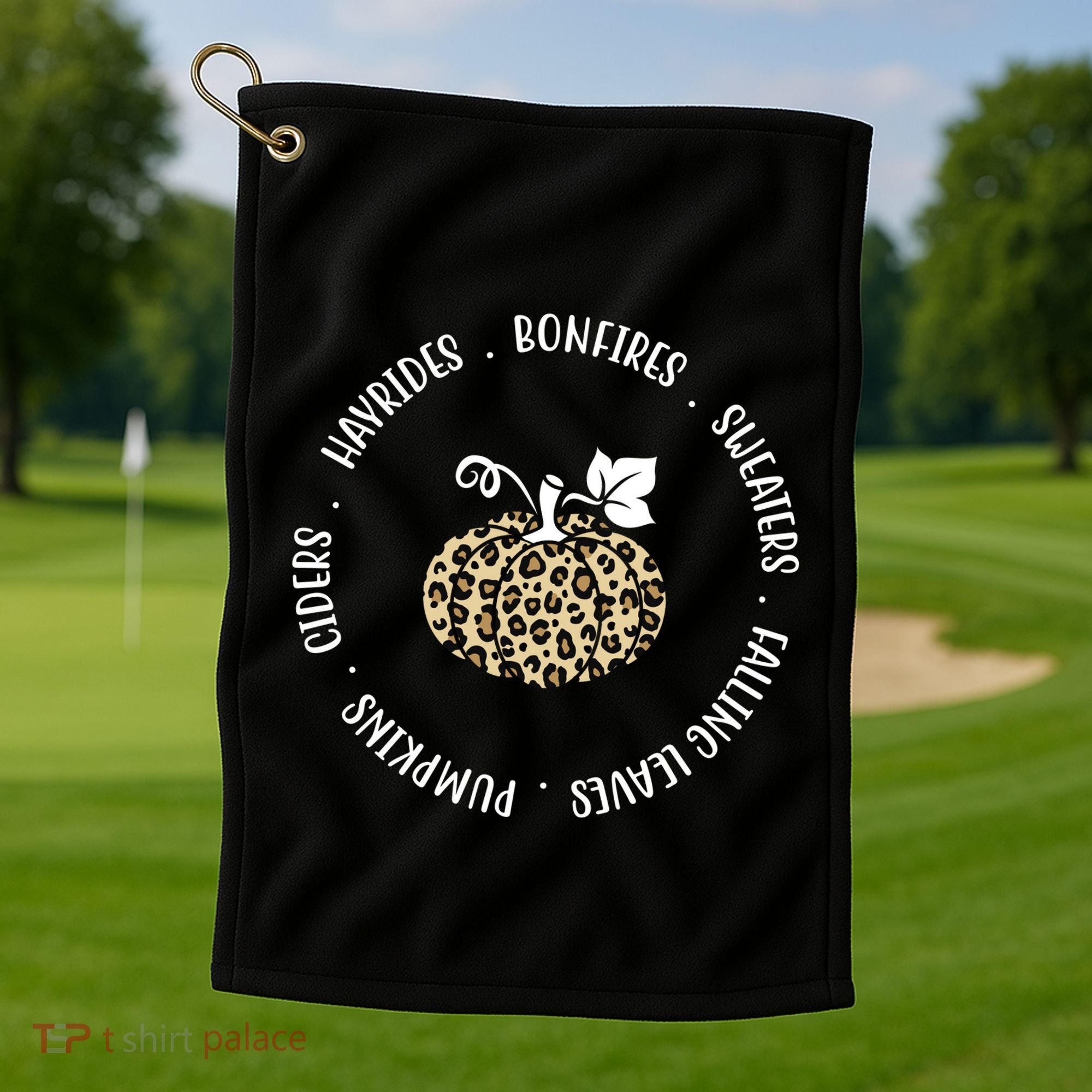 Leopard Pumpkin Fall Lover Golf Towel