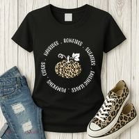 Leopard Pumpkin Fall Lover Women's T-Shirt thumb 3