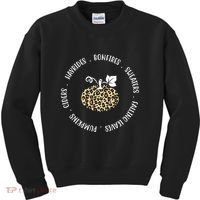 Leopard Pumpkin Fall Lover Kids Sweatshirt thumb 0