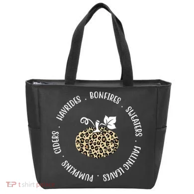 Leopard Pumpkin Fall Lover Tote Bag