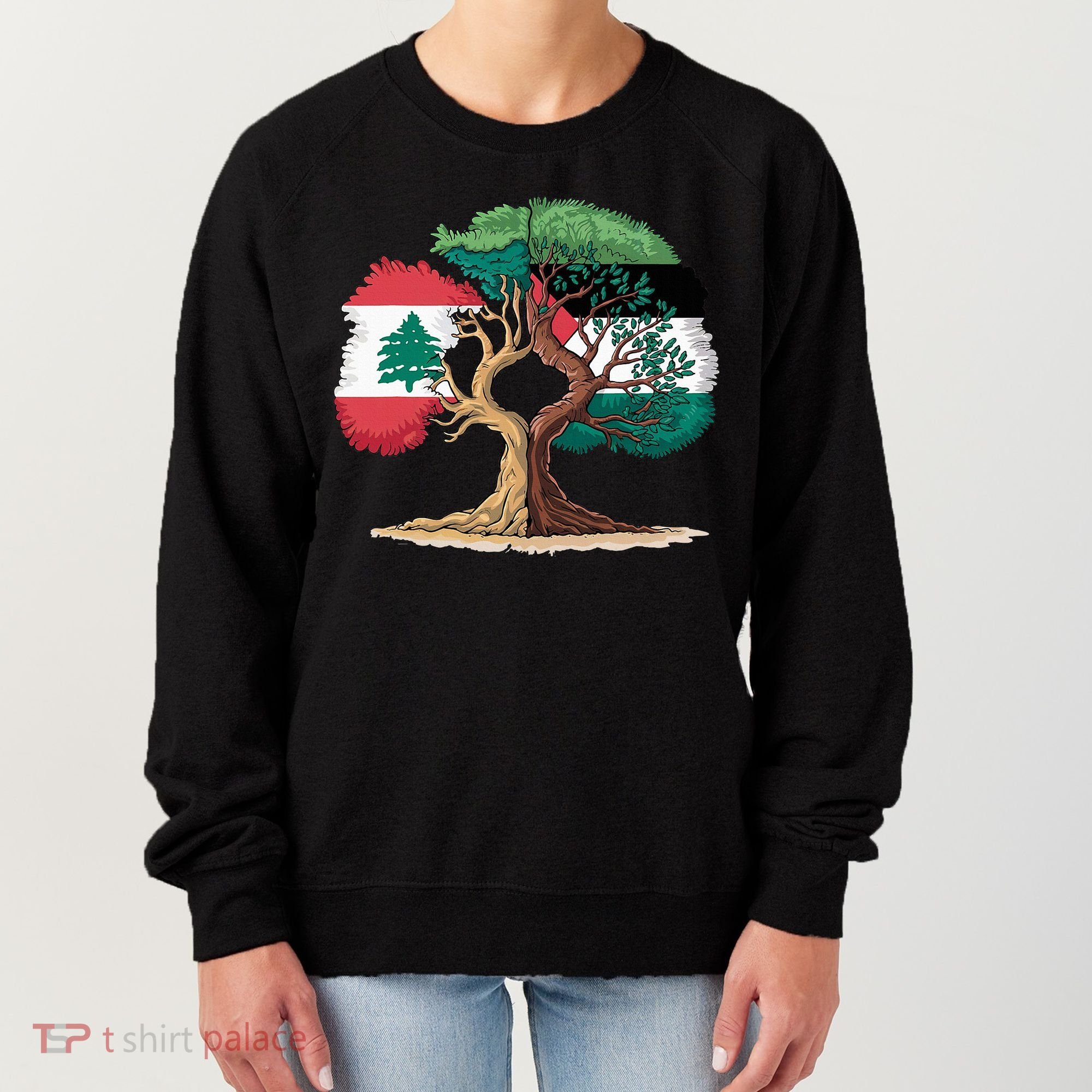 Lebanon Palestine Flag Lebanese Palestinian Women's Sweatshirt
