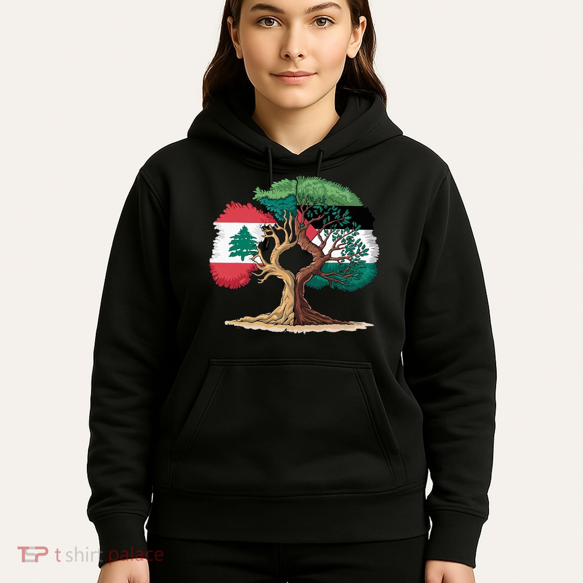 Lebanon Palestine Flag Lebanese Palestinian Hoodie