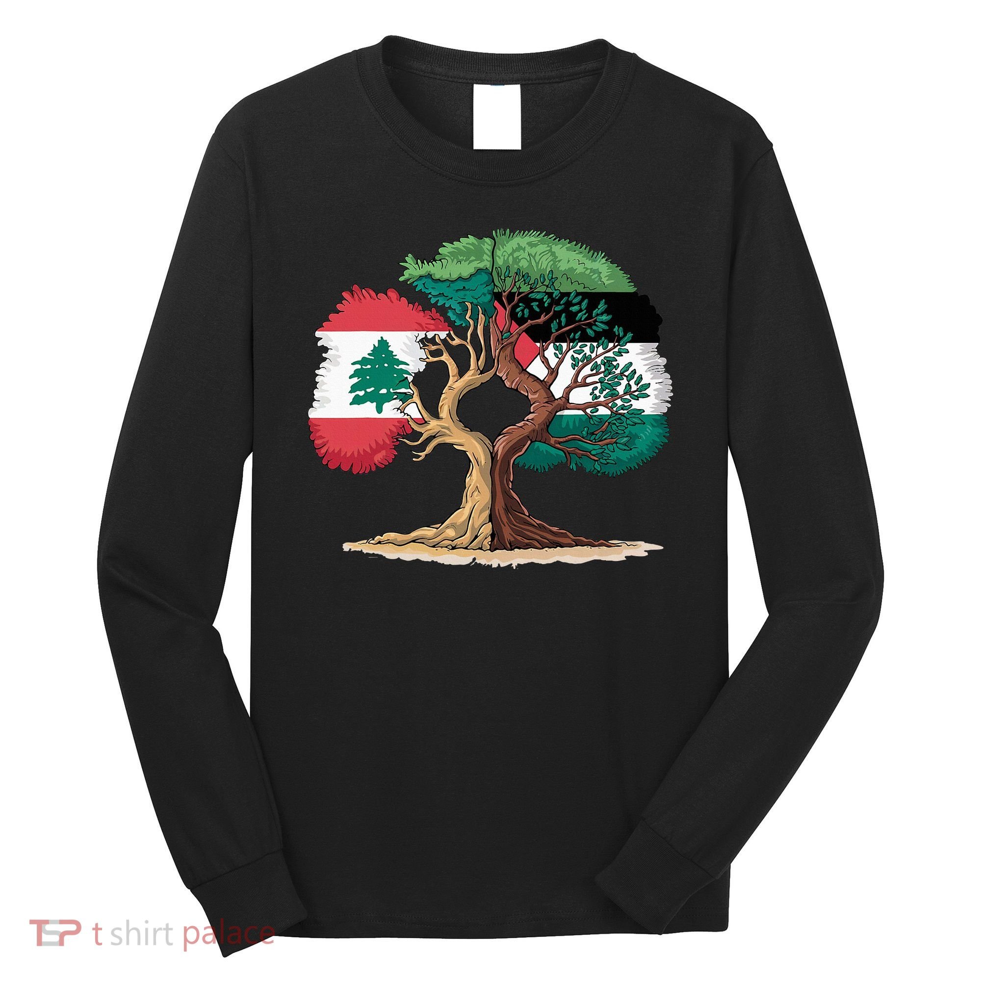 Lebanon Palestine Flag Lebanese Palestinian Long Sleeve Shirt