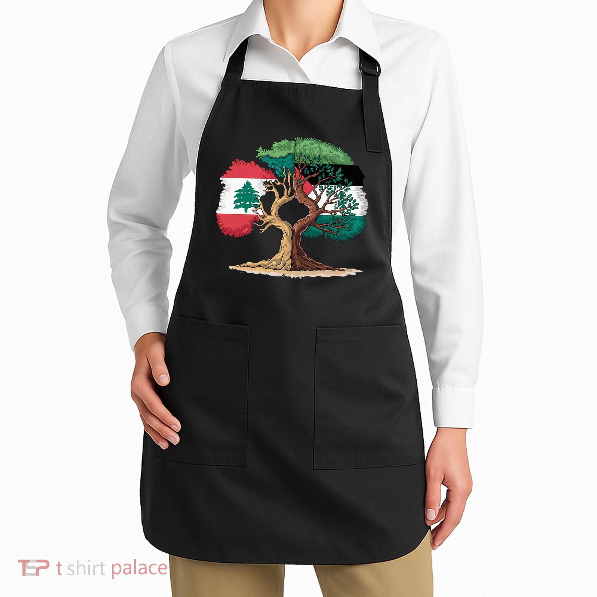 Lebanon Palestine Flag Lebanese Palestinian Apron