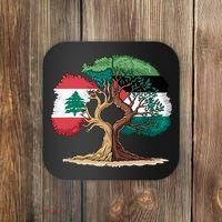 Lebanon Palestine Flag Lebanese Palestinian Coaster thumb 0