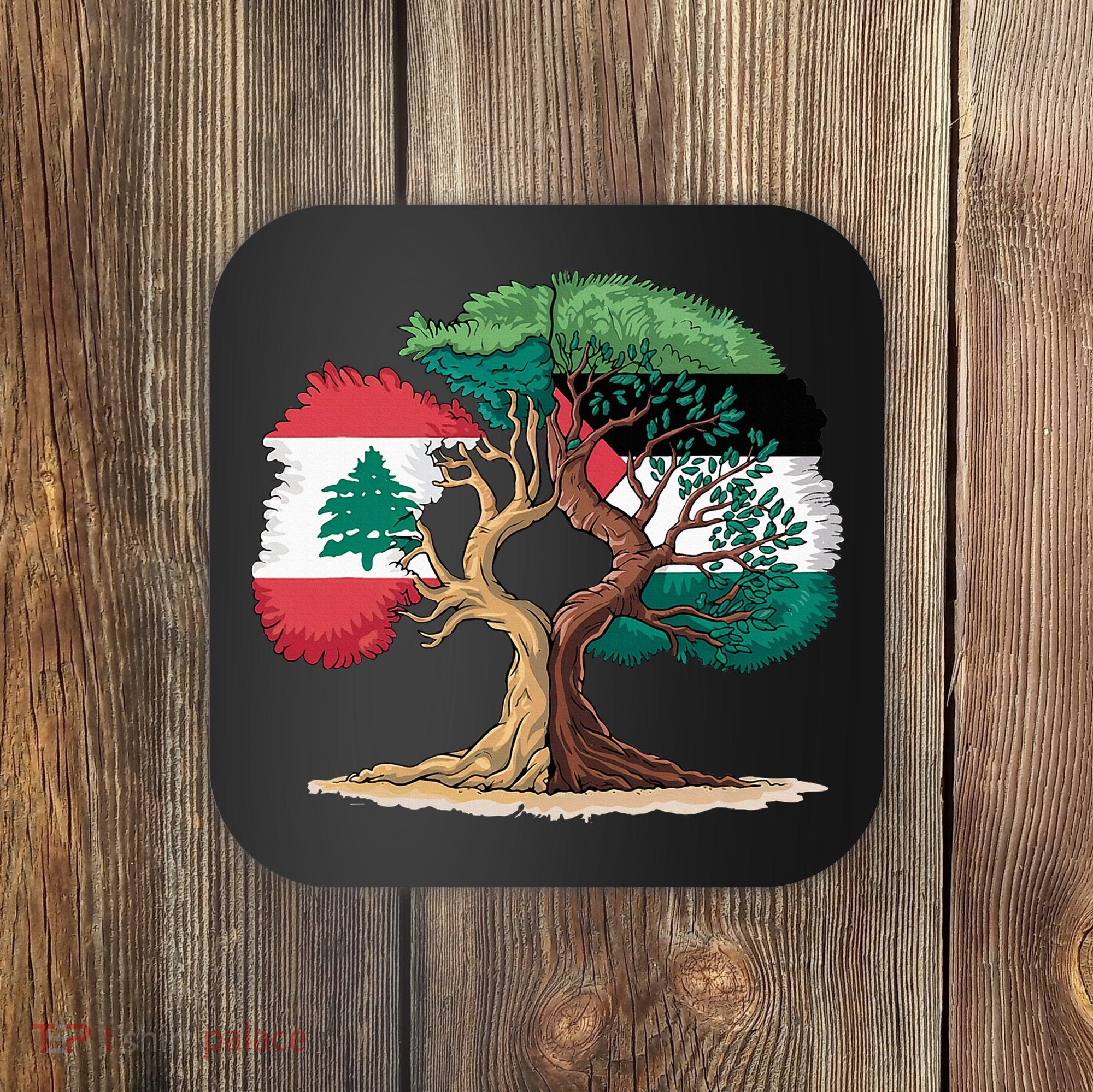 Lebanon Palestine Flag Lebanese Palestinian Coaster