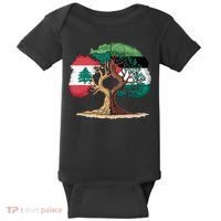Lebanon Palestine Flag Lebanese Palestinian Baby Bodysuit thumb 0