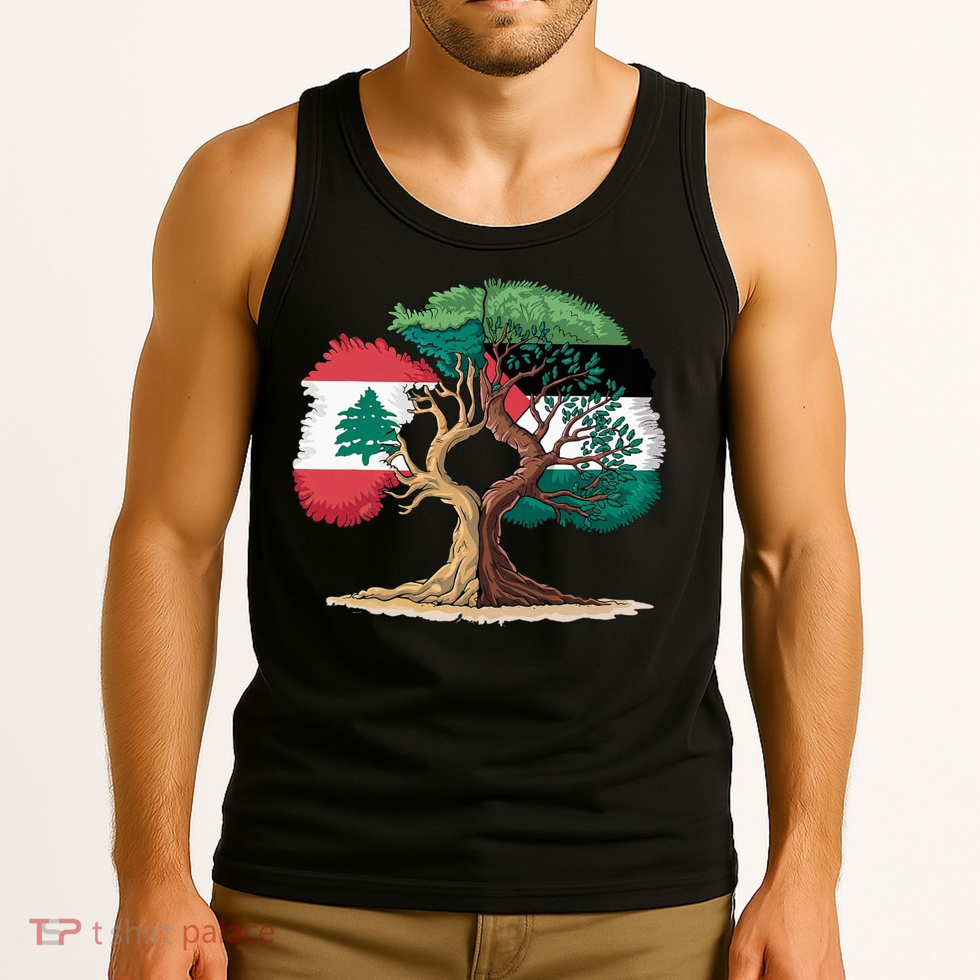 Lebanon Palestine Flag Lebanese Palestinian Tank Top