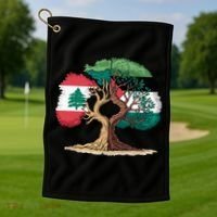 Lebanon Palestine Flag Lebanese Palestinian Golf Towel thumb 1