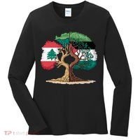 Lebanon Palestine Flag Lebanese Palestinian Women's Long Sleeve Shirt thumb 0