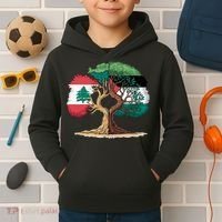 Lebanon Palestine Flag Lebanese Palestinian Kids Hoodie thumb 2