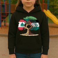 Lebanon Palestine Flag Lebanese Palestinian Kids Hoodie thumb 3
