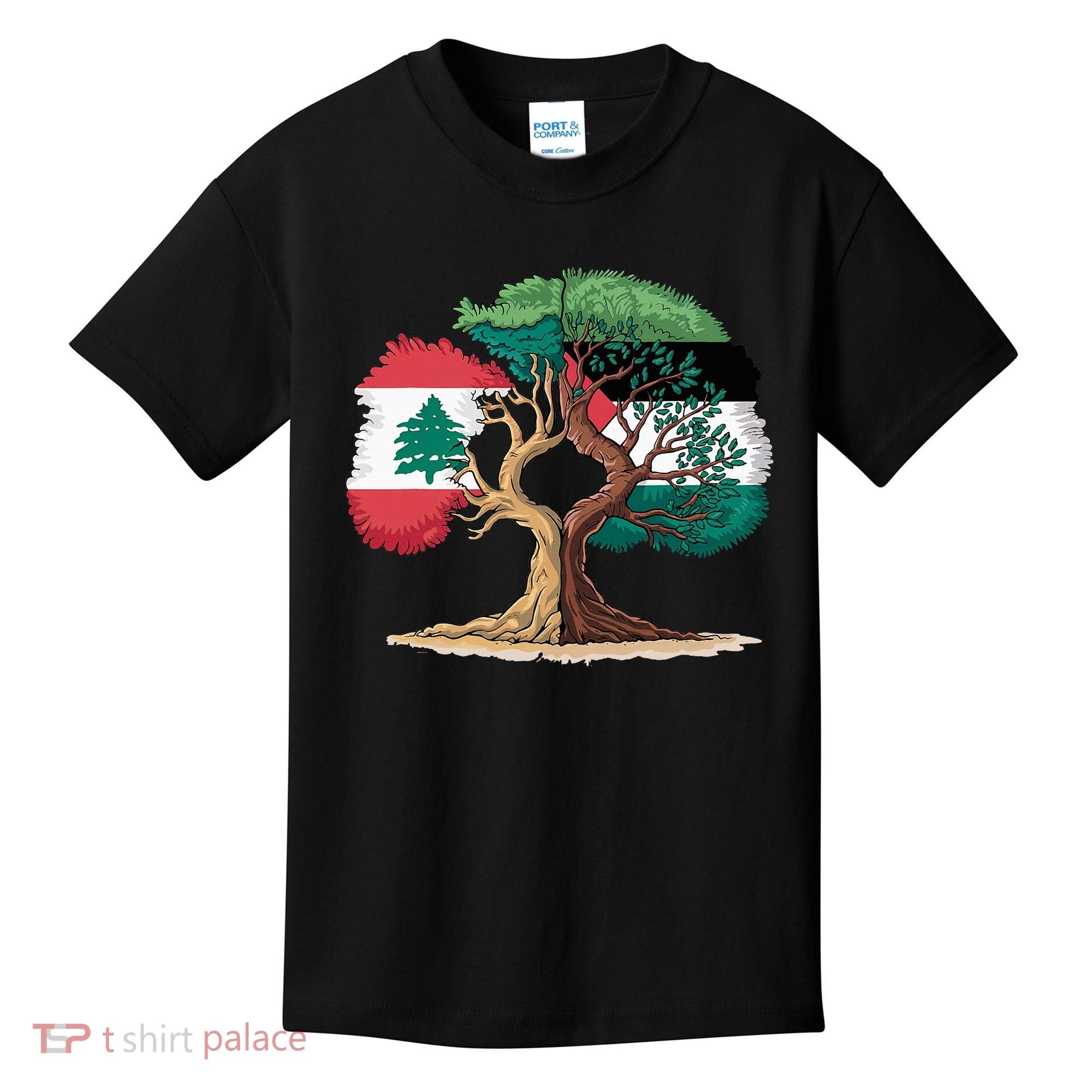 Lebanon Palestine Flag Lebanese Palestinian Kids T-Shirt