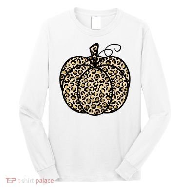 Leopard Pumpkin Festive Long Sleeve Shirt