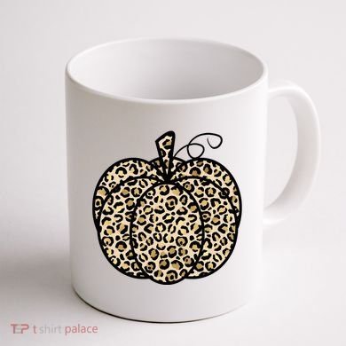 Leopard Pumpkin Festive Coffee Mug back