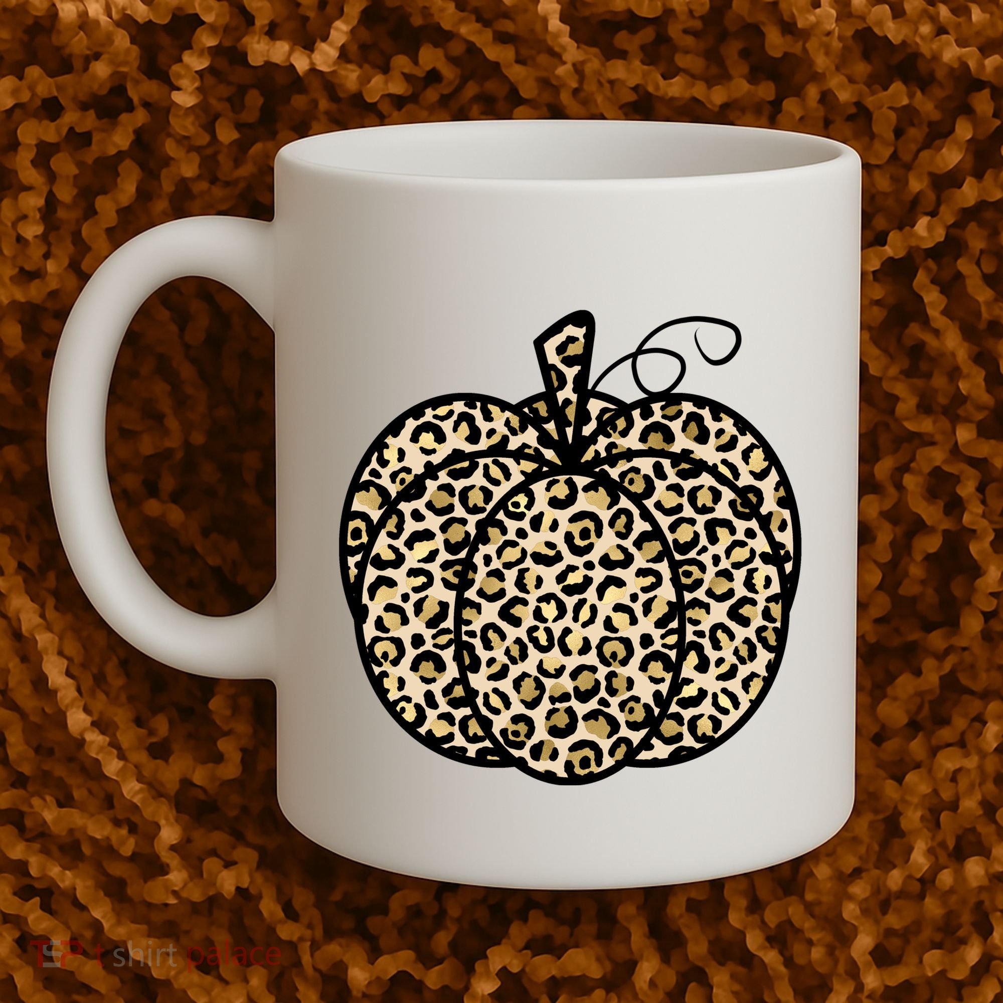 Leopard Pumpkin Festive Coffee Mug