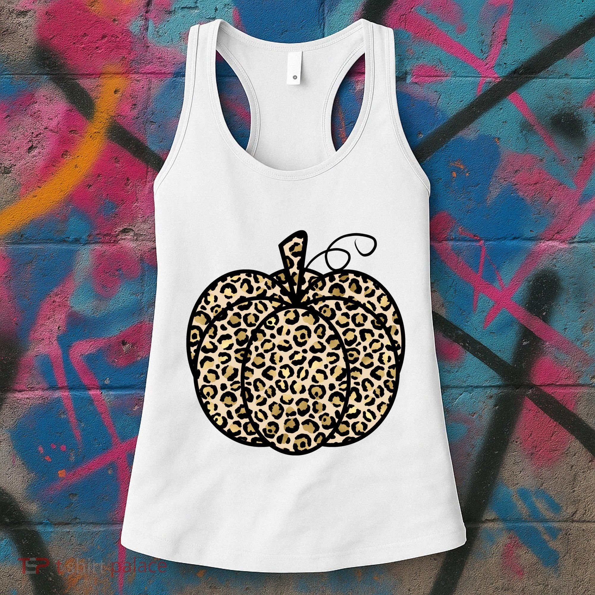 Leopard Pumpkin Festive Women's Tank Top