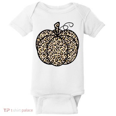 Leopard Pumpkin Festive Baby Bodysuit